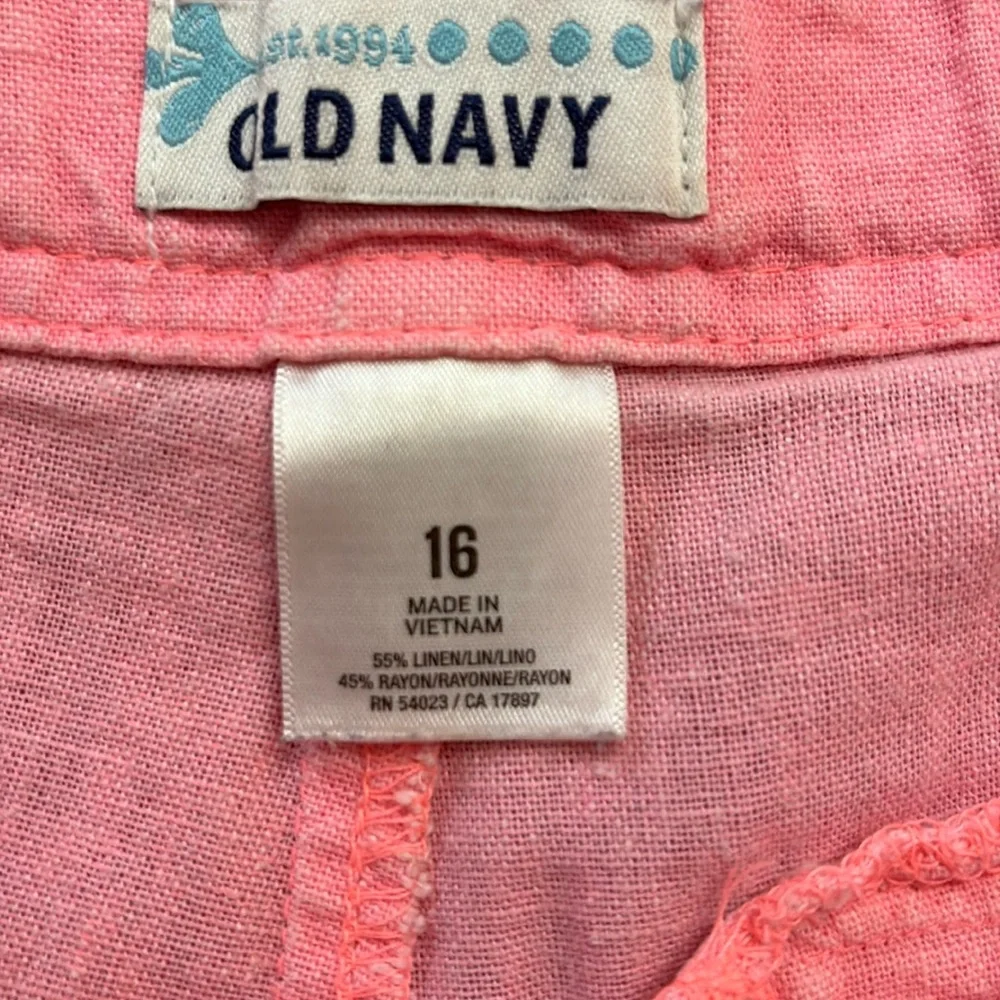 Old Navy lotus orange linen shorts 3.25”size 16